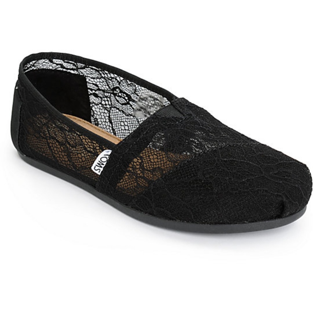 Toms classic lace slip on flat